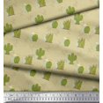 thumbnail image 2 of Soimoi Beige Modal Satin Fabric Sea Plant & Cactus Tree Print Fabric by the Yard 42 Inch Wide, 2 of 5