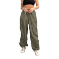 thumbnail image 1 of Fortune Women's Cargo Pants Basic Drawstring Loose Long Trousers Joggers Baggly Streetwear, 1 of 6
