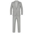 thumbnail image 4 of Jelory Mens 2 Piece Suit Formal Business Slim Fit Suits One Button Solid Blazer Jacket with Trousers Gray M, 4 of 7