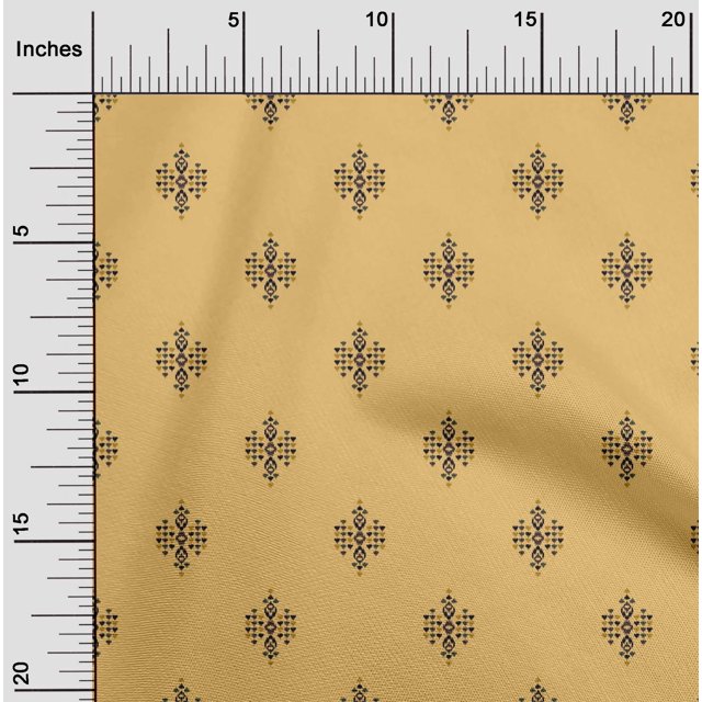 oneOone Georgette Viscose Fabric Geometric Ikat Printed Fabric 1 Yard 42 Inch Wide