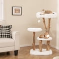 thumbnail image 2 of Costway Solid Wood Cat Tree with Perch Natural Jute Scratching Posts Dangling Ball, 2 of 10