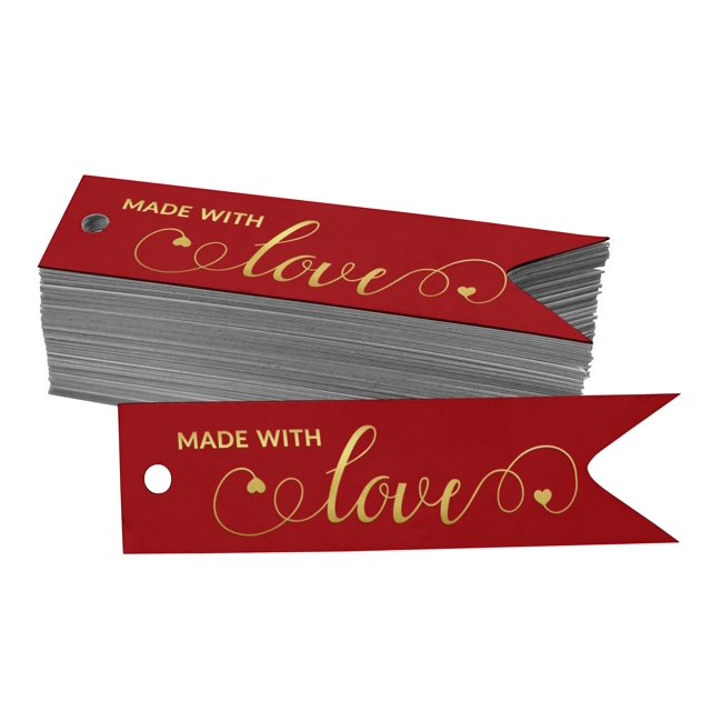 Inkdotpot Gold Foil Paper Hang Tags Made With Love Text Favor Tags 50 Pieces
