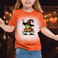 thumbnail image 2 of GDREDA Mignon Halloween T-Shirt à Manches Courtes Imprimé pour Filles Haut Décontracté à Col Rond pour les Festivités d'Automne Jaune Pâle, 8-9 Ans, 2 of 4