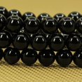thumbnail image 4 of Natural Black Gemstone 8mm Round Beads Stretch Bracelet 7" Unisex, 4 of 5