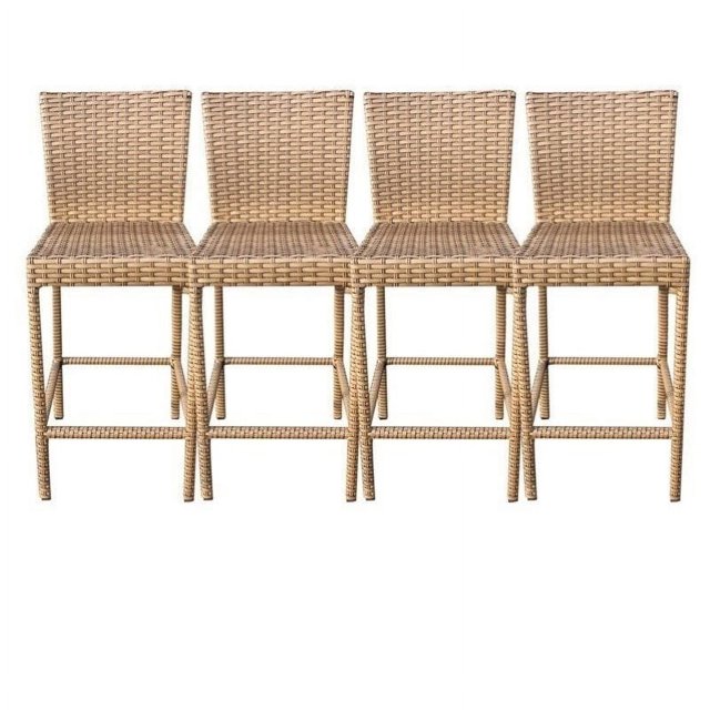 Bowery Hill Tabourets de Bar en Osier - Ensemble de 4, Caramel