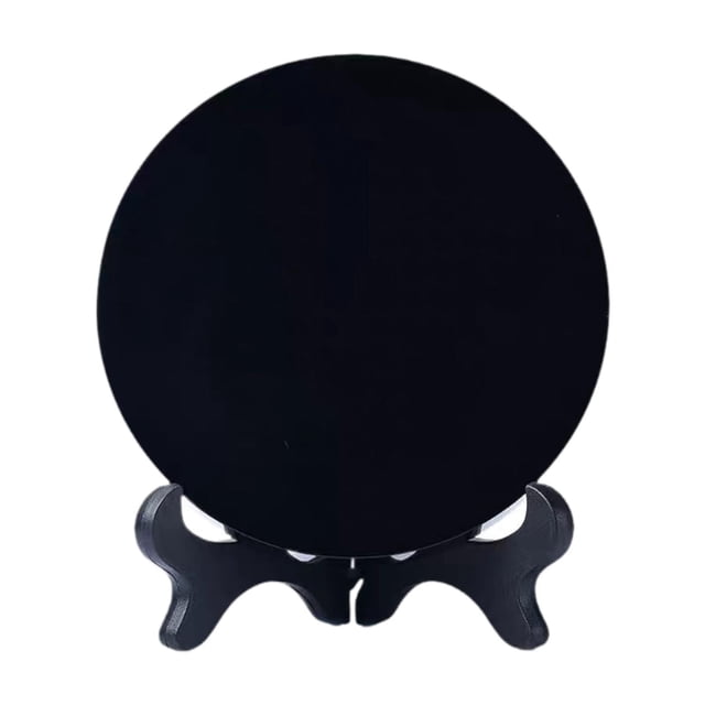 HILABEE Obsidian Circle Disc Obsidian Mirror,Black Round Mirror,,Home Decoration,Office M