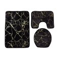 thumbnail image 4 of yuksok 3Pcs Bathroom Mat Set Water Absorbent Doormat Washable Bath Rug Pad for Bathroom Black, 4 of 8