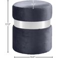 thumbnail image 4 of Meridian Furniture Hailey Contemporary Velvet Ottoman/Stool in Gray, 4 of 8