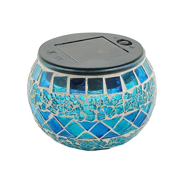 Lampes Solaires à Changement de Couleur pour l'Extérieur, Boule en Verre Solaire pour Jardin, Lampe de Bureau Solaire, Veilleuse Led Solaire pour Jardin, Cour, Extérieur/intérieur, Cadeau Idéal (Verre Brisé)