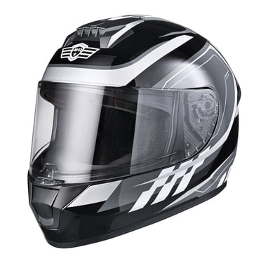 AHR Casque Intégral de Moto RUN-F3 Homologué à Pois, Léger, pour Vélo de Rue, Tourisme, Course S