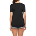 thumbnail image 3 of DPTALR Pregnant Pregnancy Nursing Short Sleeve Tops Solid Color Round Neck Breastfeeding Blouse, 3 of 3