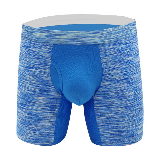 zbxnLI Men's Boxer Briefs Stretch Long Leg Compression Underwear Breathable Comfort Soft Underpants with Fly