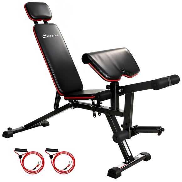 Soozier Banc de Musculation Réglable, Charge 926 Lb Banc d'Entraînement pour Gym à Domicile