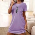 thumbnail image 1 of Mefallenssiah Chemise de Nuit Courte Surdimensionnée pour Femmes Mode Imprimé Poitrine Manches Courtes, 1 of 1