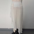 thumbnail image 4 of Women's Ruffle Cover Up Skirt Asymmetrical Hem with Lace-Up Detail, Feminine Beach Layer for Sun Protection, 4 of 9