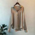 thumbnail image 3 of GigrtiJin Chemises Boutonnées pour Femmes Automne Manches Longues Col Rabattu Couleur Unie Mode Décontractée Confortable Hauts Amples, 3 of 5
