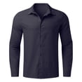 thumbnail image 4 of 2025 Chemise Homme Été Unie Décontractée Dragon à Boutons Grande Taille Chemise Ample Manche Grand Chemise Homme Col Rabattu Chemise à Boutons Manches Longues, 4 of 5