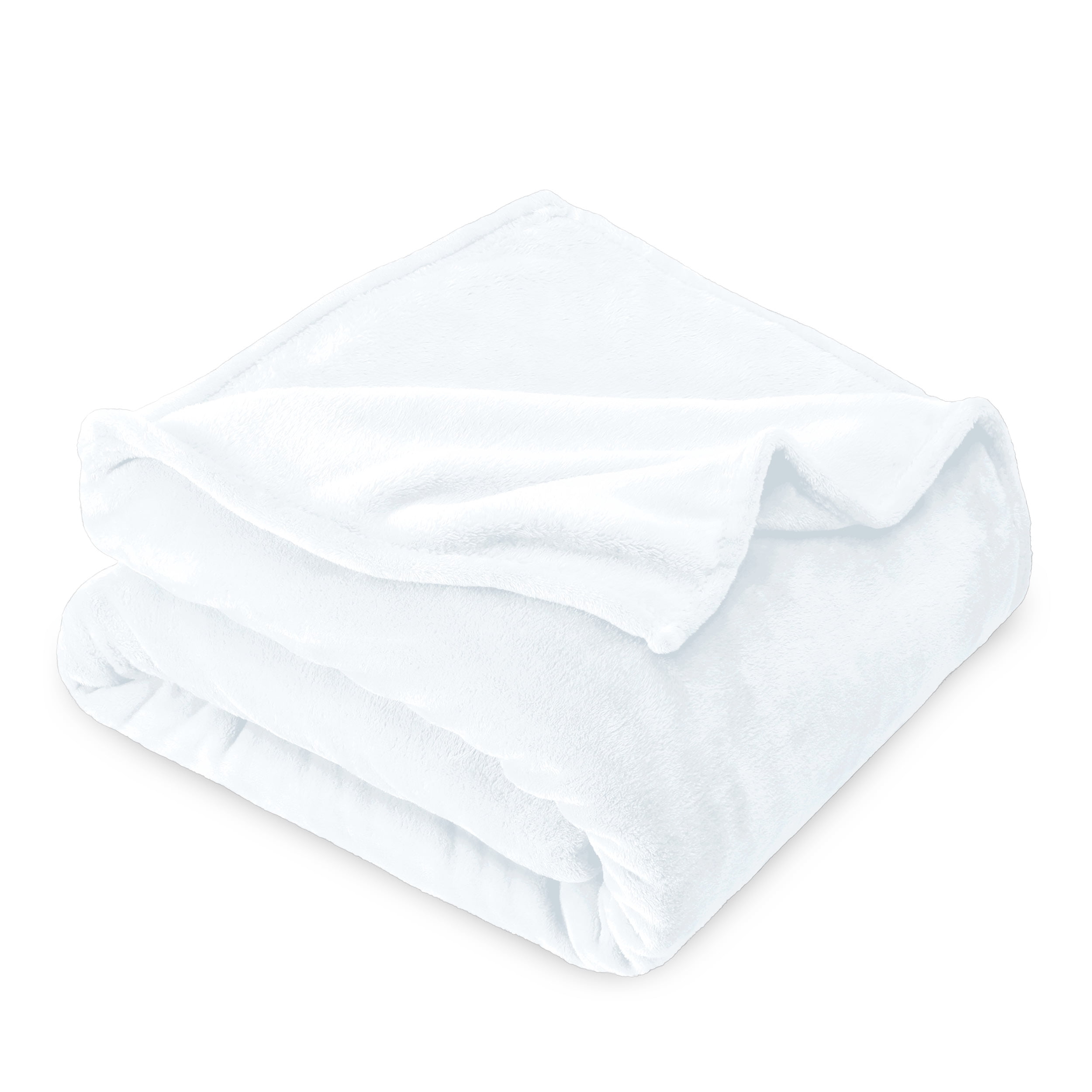 Bare Home Microplush Fleece Blanket - 300 GSM - Fuzzy Microfleece - Soft & Plush - Full/Queen, White