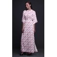 thumbnail image 4 of Bimba Rayon Rays Tie-Dye Smocked Waist Printed Gown Maxi Side Slit LadiesDress-Small, 4 of 6