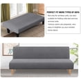 thumbnail image 4 of Armless Futon Cover Stretch Sofa Bed Slipcover Protector Elastic Feature Rich Textured High Spandex Small Checks Jacquard Fabric Futon Cover, Machine Washable, 4 of 7