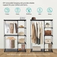 thumbnail image 2 of Metal Clothes Rack with 2 Hanging Rod and 4 Shelves, 45" Wide Portable Wardrobe Closet Organizer, Garment Rack Clothing Shelf, Black, 2 of 9