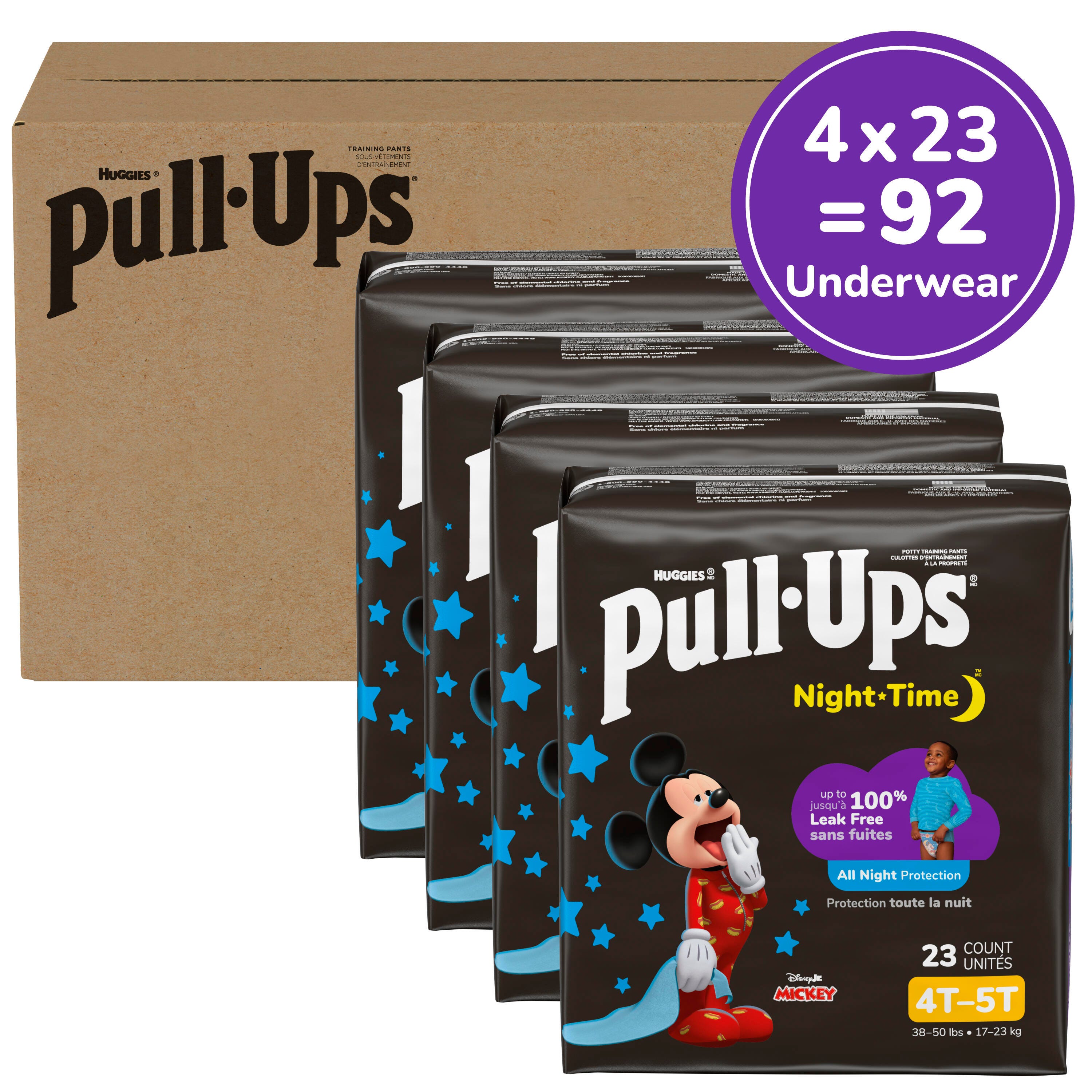 Pull-Ups Boys' Night-Time Potty Training Pants, 2T-3T (16-34 lbs), 120 Ct