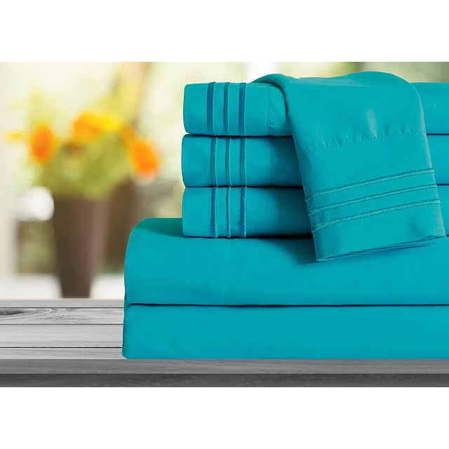Mocassi 1800 Series Sheet Set 2 Pieces Pillowcases, Standard Size - Turquoise