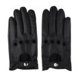 thumbnail image 1 of Men Retro Black Leather Driving Gloves Lined Screen - Black, L, 1 of 8