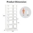 thumbnail image 3 of Costway Patented 7-Tier Double Rows Shoe Rack Vertical Wooden Shoe Storage Organizer Rustic White, 3 of 10