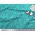 thumbnail image 2 of Soimoi Tissu Satin Modal Feuilles & Floral Imprimé 1 Yard 42 Pouces de Large, 2 of 3