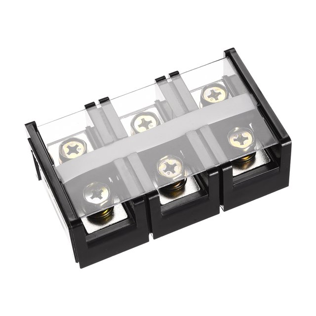 Unique Bargains Bloc de Borne de Barrière 600V 150A 3 Positions Doubles Bornes à Vis