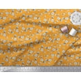 thumbnail image 3 of Tissu Popeline de Coton Pomme Feuilles & Magnolia Imprimé Floral 1 Yard 56 Inch Wide, 3 of 5