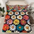 thumbnail image 1 of YST Draps de Lit Fleur Groovy Format Double Drap-Housse Marguerite Colorée Ensemble de Literie Floral Rétro des Années 60 70 pour Enfants Adultes, Housse de Lit Fleur Hippie Mignonne 2 Taies d'Oreiller, 1 of 4