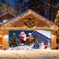 thumbnail image 4 of Christ Mas Garage Door Banner Santa Snowman Xmas Festive Hanging Sign Polyester Fabric Weather Resistant Easy Installation with Ropes for Home Outdoor Indoor Parties Wall Photo Background, 4 of 4