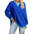thumbnail image 1 of biudgviw Sweatshirts for Women Crew Neck Long Sleeve Oversized Pullover Tops Color Block Loose Fit Fall Clothings, 1 of 4