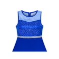 thumbnail image 4 of Robe Fille Bleue en Chiffon avec Strass Robe de Danse de Demoiselle d'Honneur 14 Ans, 4 of 6