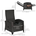 thumbnail image 3 of Outsunny Outdoor Recliner Chair with Adjustable Backrest, Cushion, Light Grey, 3 of 10