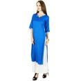 thumbnail image 3 of Bimba Femme Été Kurta Kurti en Rayonne Manches 3/4 Tunique Formelle Décontractée - Vêtement à Surpiqûres Personnalisées, 3 of 7