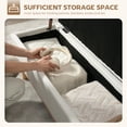 thumbnail image 4 of HOMCOM Pouf de Rangement, Repose-Pieds avec Couvercle Relevable, Pattes en Bois, Blanc Crème, 4 of 10