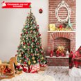 thumbnail image 4 of Patiojoy 6.5FT Pre-lit Artificial Christmas Tree Pre-decorated Hinged Xmas Tree with 909 Branch Tips 420 LED Lights 8 Light Modes, 4 of 10