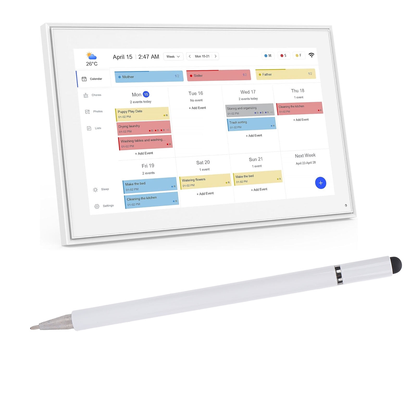 Stylus Pens for Touchscreens, 3 in 1 High Sensitivity Stylus with 3 Types of Nibs, Stylus Pencil Touch Screen Pen Replacement for Smartphones Tablets