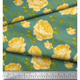 thumbnail image 1 of Soimoi Rayon Fabric Leaves & Rose Floral Print Sewing Fabric Yard 42 Inch Wide, 1 of 3