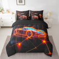 thumbnail image 2 of Erosebridal Neon Race Car Bedding Sets King Size, Abstract Comforter Sets with Sheets, Geometric Line Decor, Reversible 7-Piece, 2 of 5