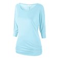 thumbnail image 1 of Matchstick Women's 3/4 Sleeve Basic Drape Top with Side Shirring, 1 of 4