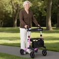 thumbnail image 3 of MaxKare Déambulateur à Roulettes avec Roues Tout-Terrain de 8”, Poignée Réglable à 8 Niveaux, Déambulateur Pliable pour Aînés avec Siège et Dossier, jusqu'à 300 Lb, Violet, 3 of 11