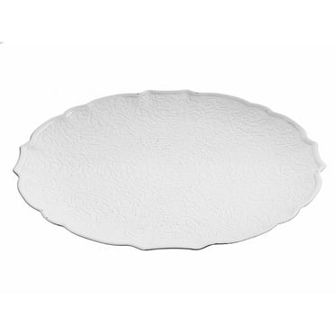 Plaque De Service Rond (Texturé) (Blanc) (13" ) - Set of 6