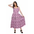 thumbnail image 2 of Moomaya Robe Longue Maxi pour Femmes en Coton Imprimé à Bretelles Spaghetti et Col en V, 2 of 6