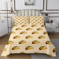thumbnail image 2 of YST Taco Quilt Set Mexican Fast Food Coverlet Set Twin Mexican Party Decorations Bedspread Set, Delicious Food Cartoon Style Bedding Set With 1 Pillow Case, 2 of 4