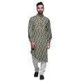 thumbnail image 2 of Atasi Kurta Décontractée Imprimée à Col Mandarin Chemise Ethnique Longue Kurta Asymétrique, 2 of 6