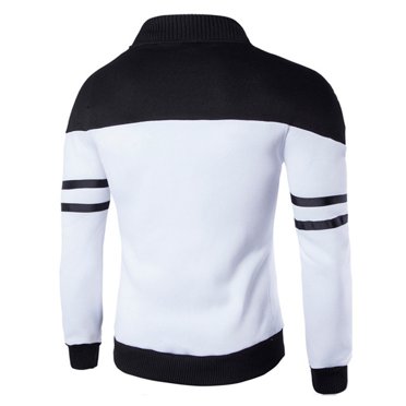 XZNGL Fashion Mens Autumn Winter Zipper Sportswear Patchwork Jacket Long Sleeve Coat
